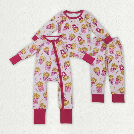 Valentine's Day Heart Chips Romper/Pajamas RTS Sibling Clothes
