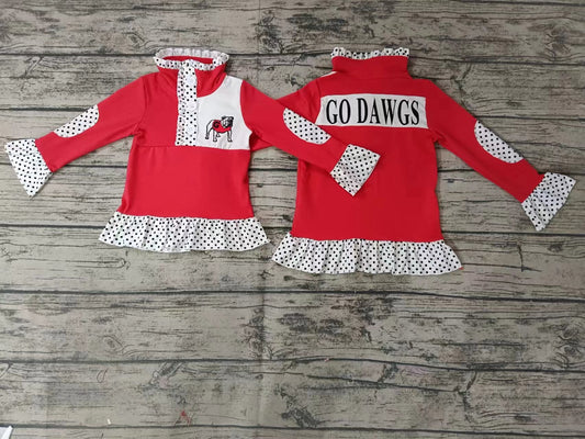 custom S 10.9 Team red long sleeve girls pullover