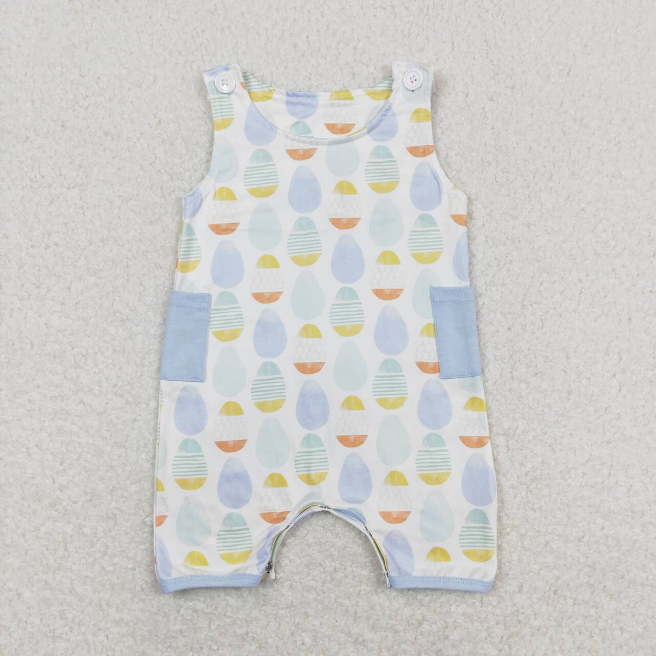 SR0901 Easter colorful egg blue boys romper