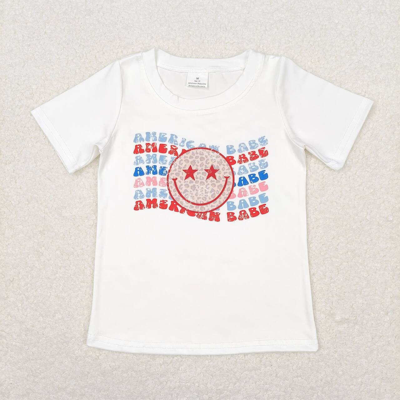 GT0502 July 4th America babe smile short sleeve girls top