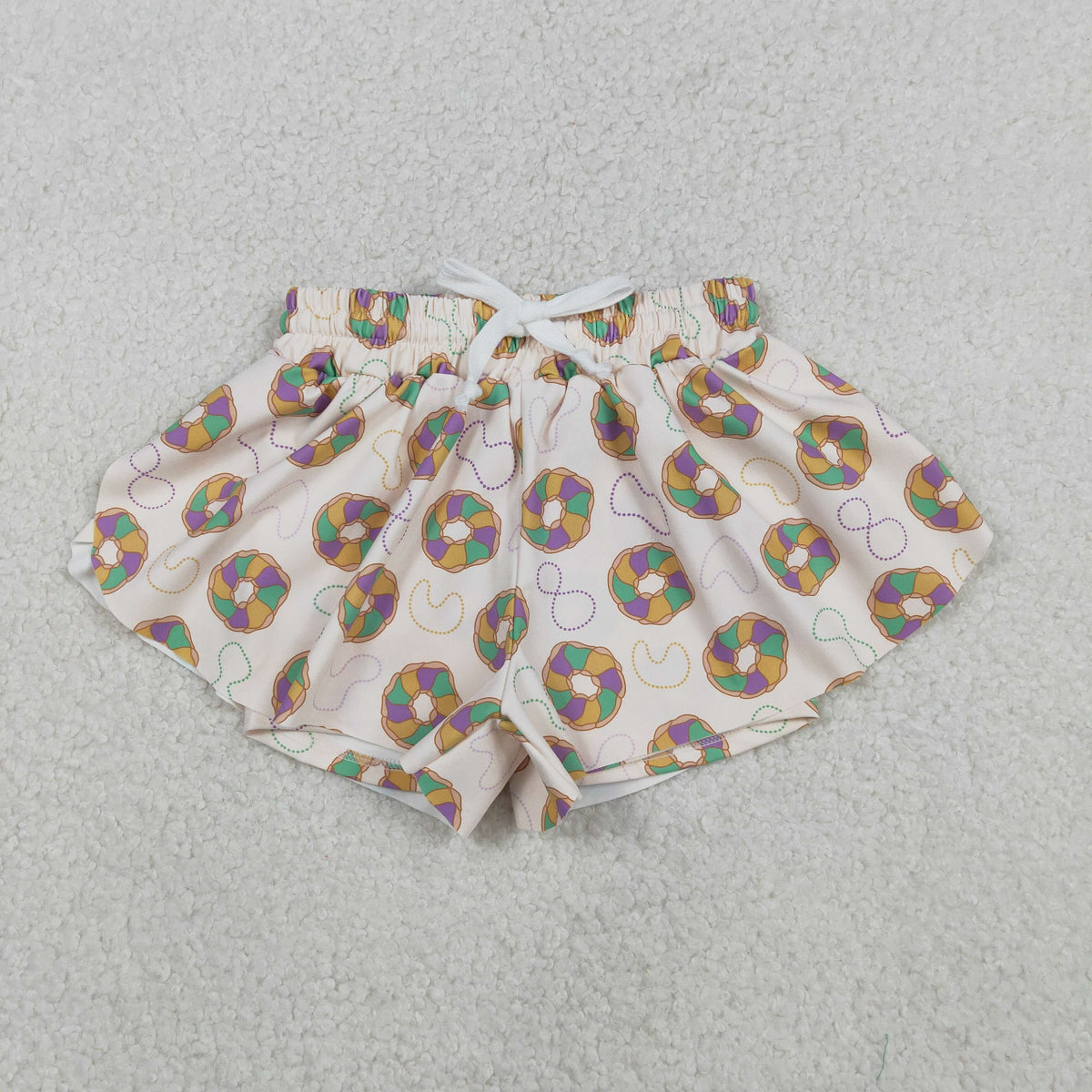SS0683 yoga Mardi Gras dount girls shorts