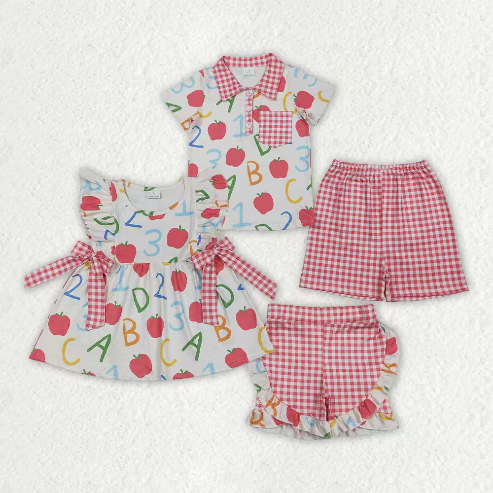 Back To School Apple Set RTS Sibling Clothes