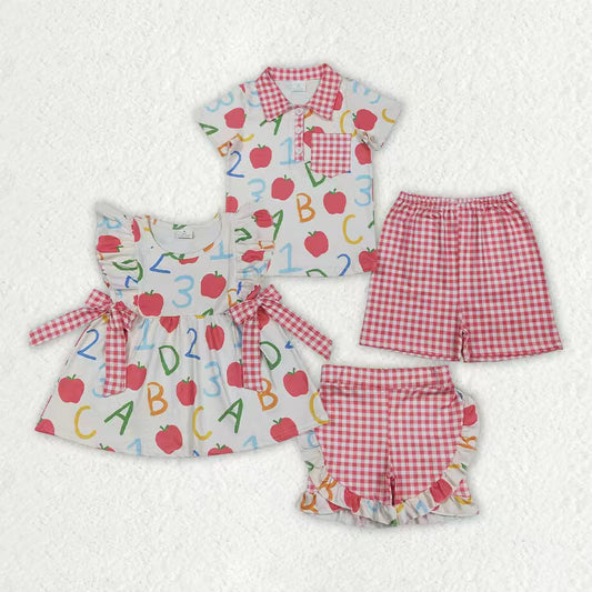 Back To School Apple Set RTS Sibling Clothes