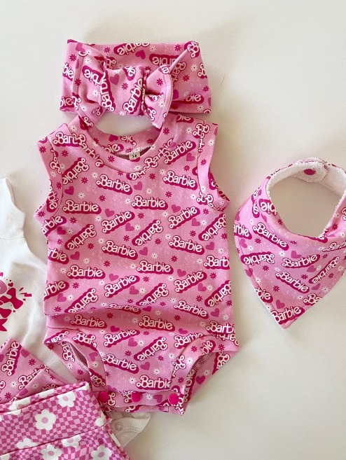 preorder SR0575 BA heart hot pink sleeveless girls romper