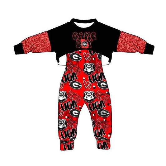 custom S 9.27 Red black long sleeve jumpsuit set
