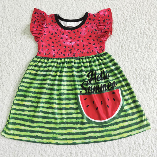 GSD0034 Watermelon Hello Summer Baby Dress