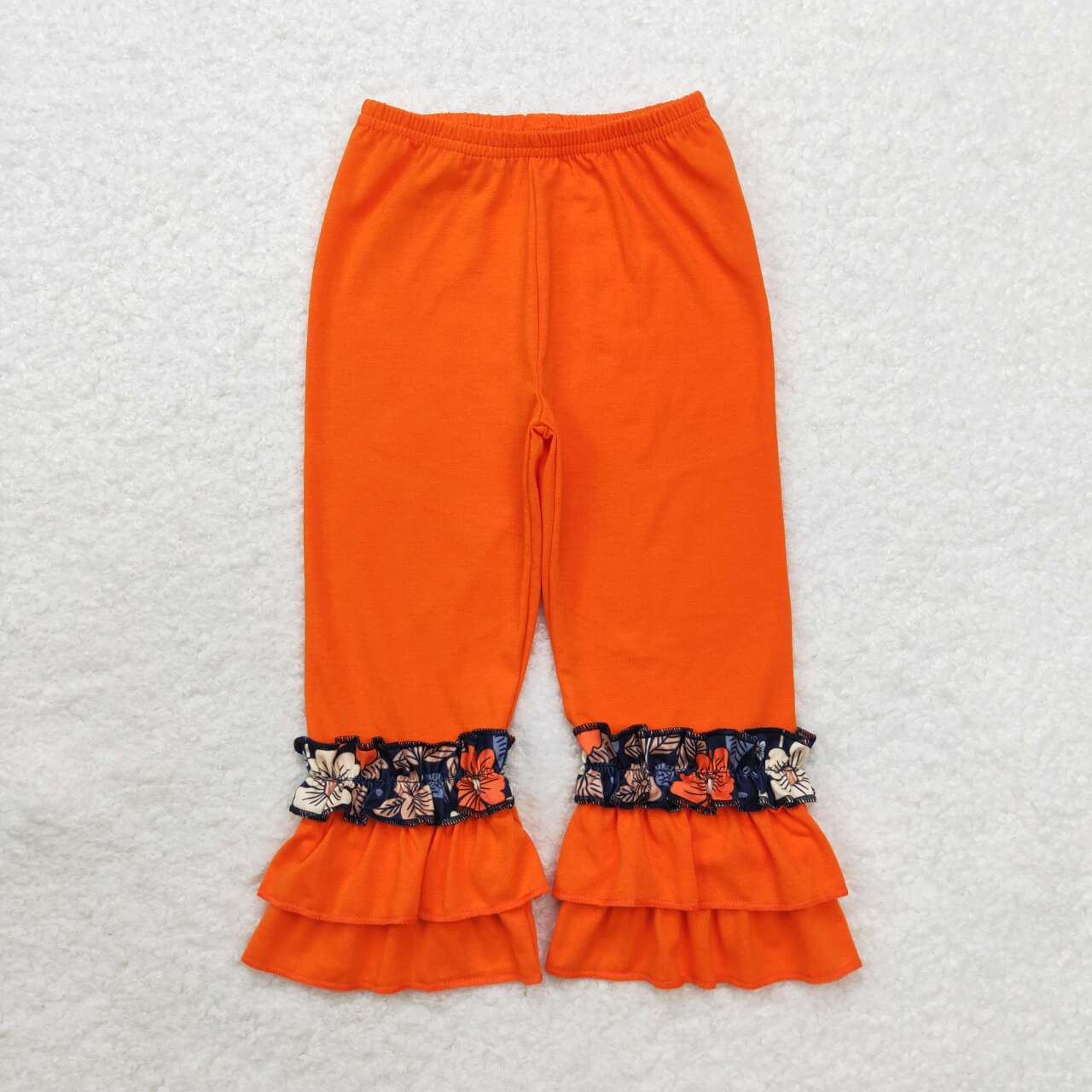 P0580 orange ruffles girls pants