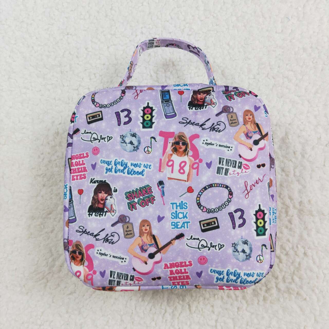 BA0229 Taylor country singer purple lunch bag 8.5*8.5*3.2 inches