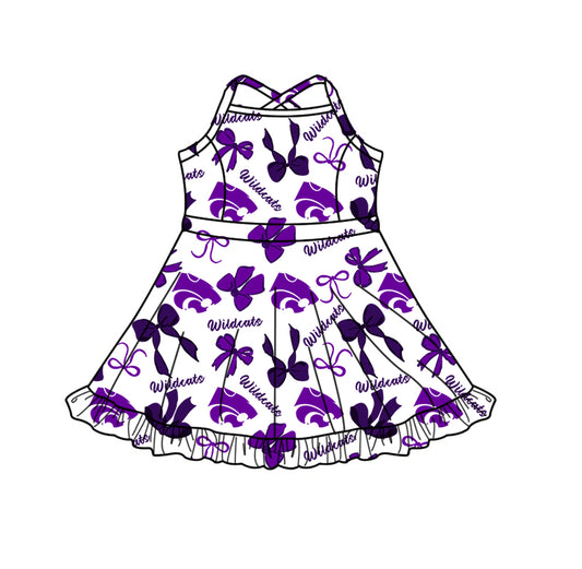 Custom Moq 3 Wildcats Bows Yoga Skorts Girls Dress