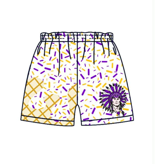 custom moq 3 milk silk purple yellow ice football team boys shorts