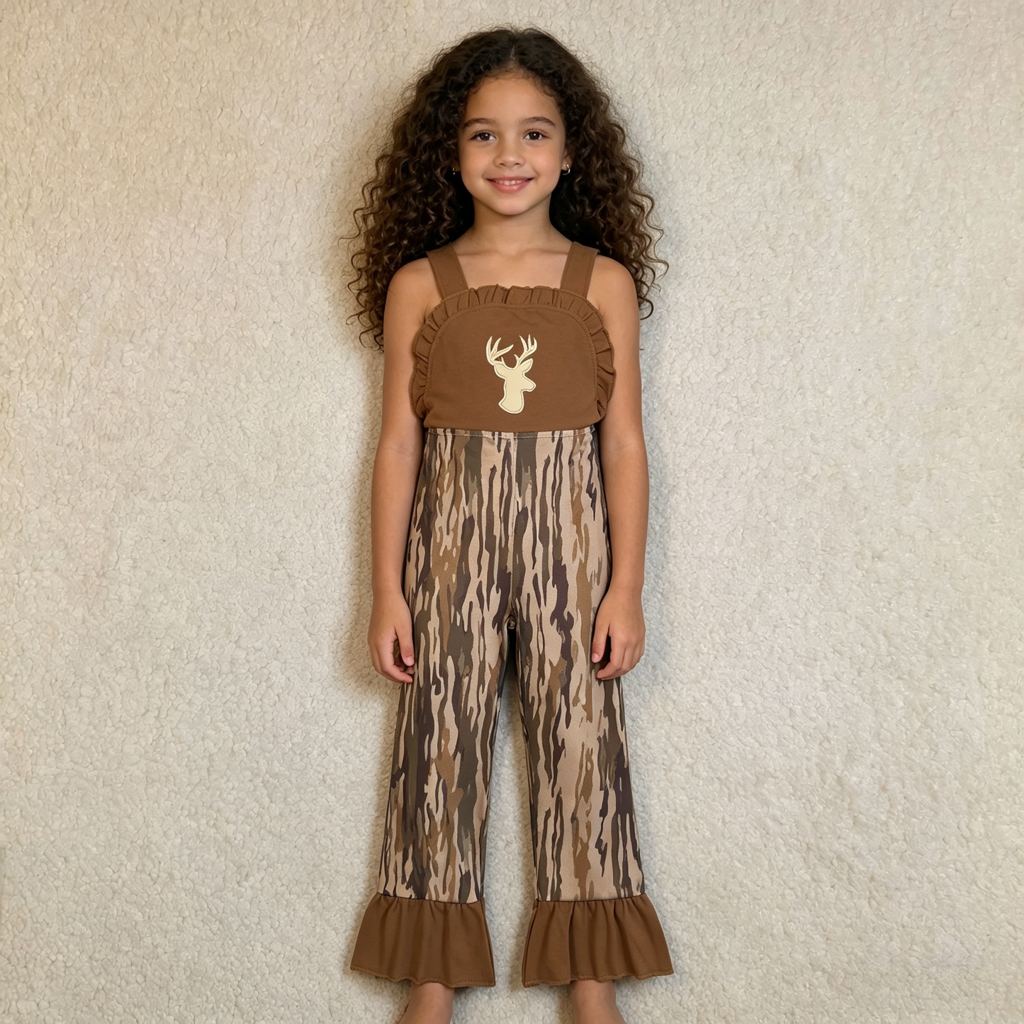 Embroidery SR4047 Hunting Deer Camo Girls jumpsuits