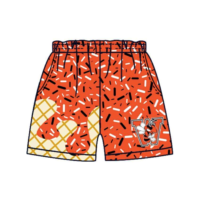 custom moq 3 milk silk orange ice football team boys shorts