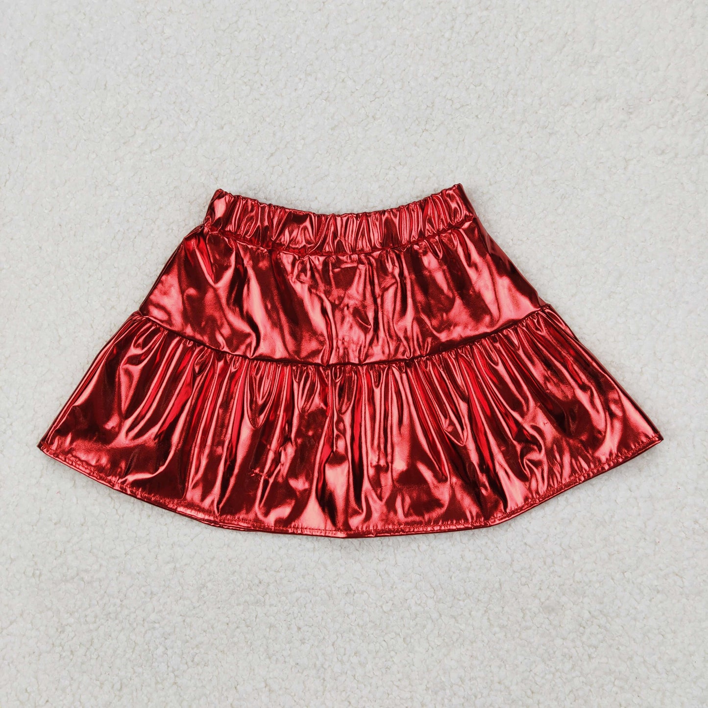 GLK0041 Red Leather Girls Skirt