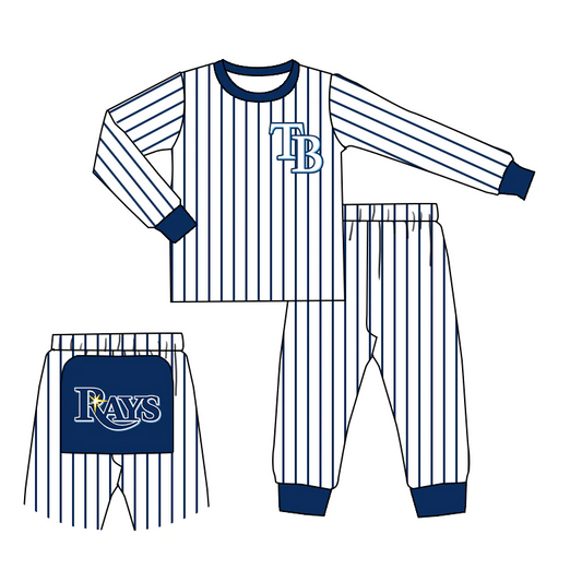 custom S 10.10 Team blue striped long sleeve pants kids pajamas