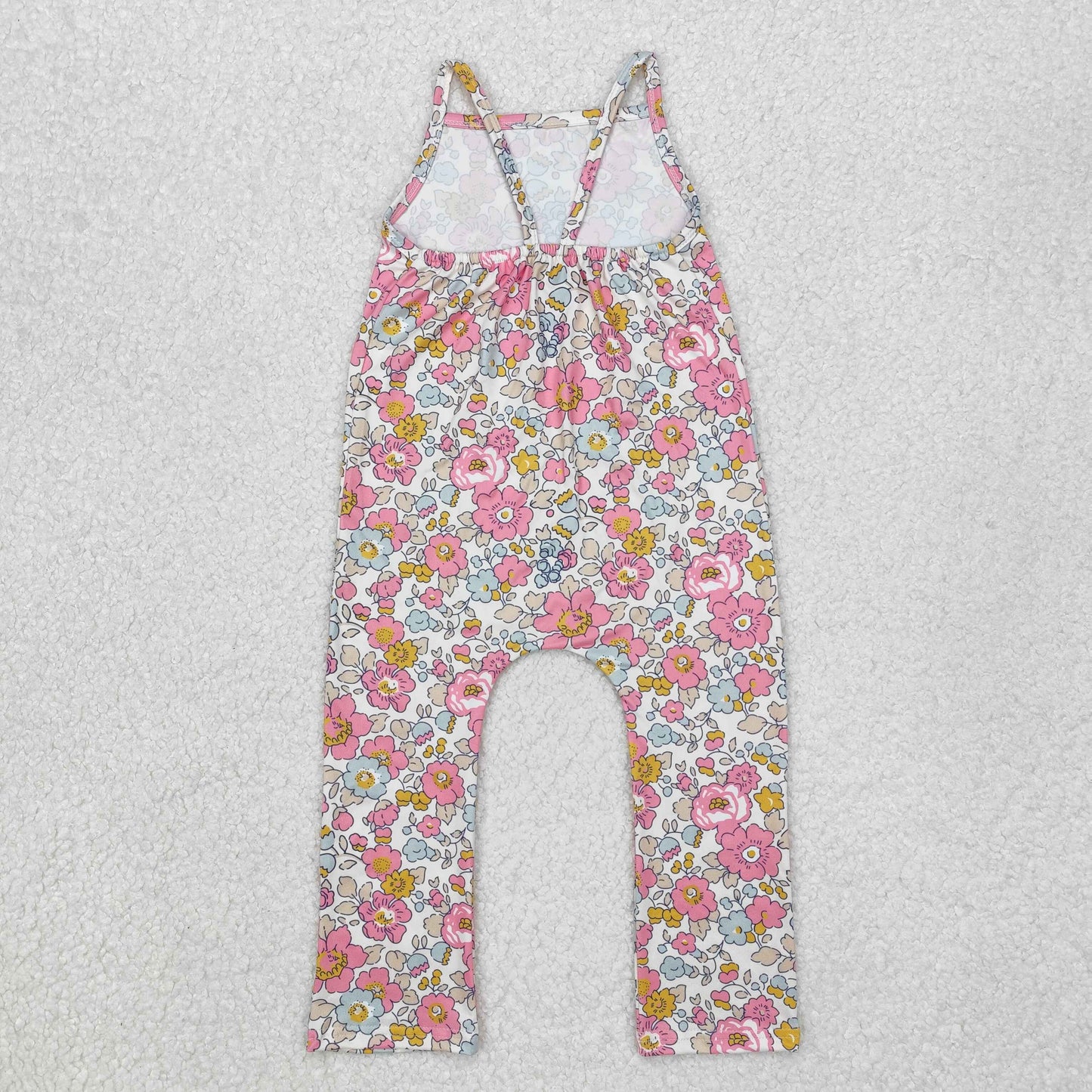SR1982 colorful flowers hot pink sleeveless girls jumpsuits