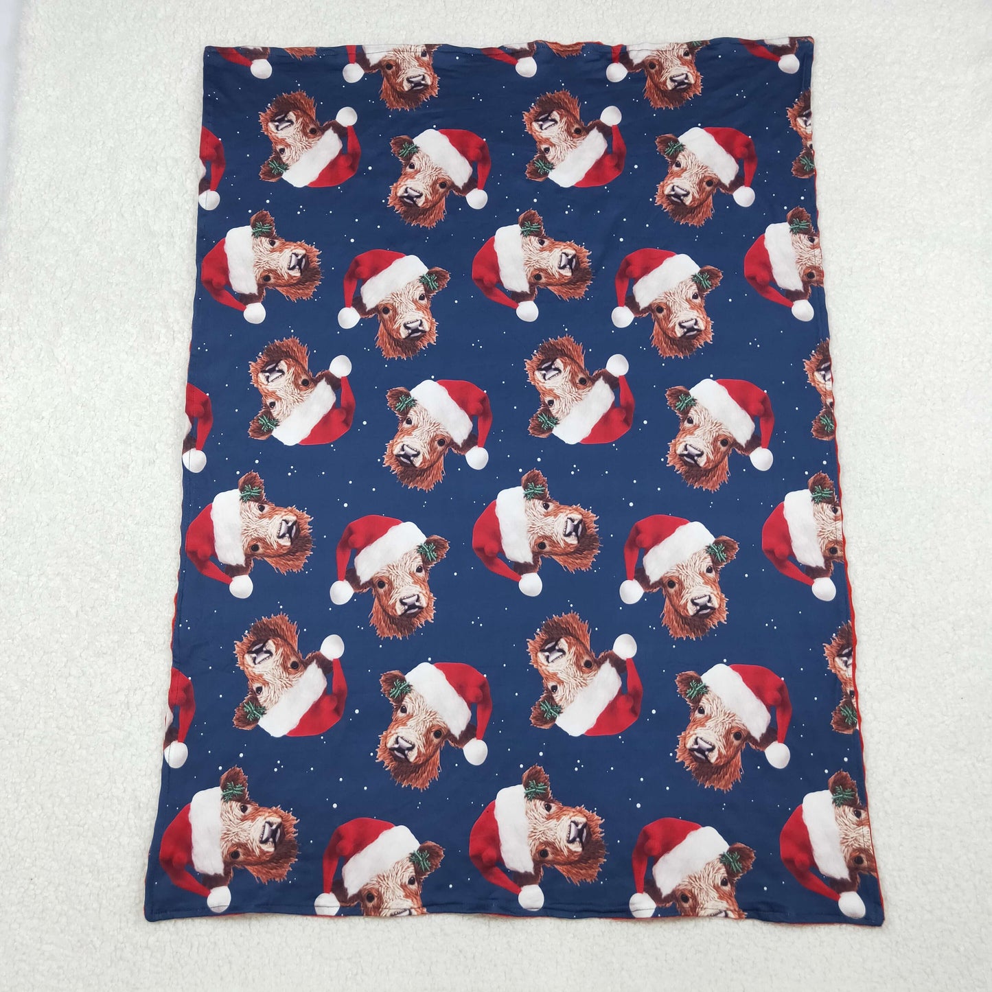 BL0088 Western cow navy baby blanket