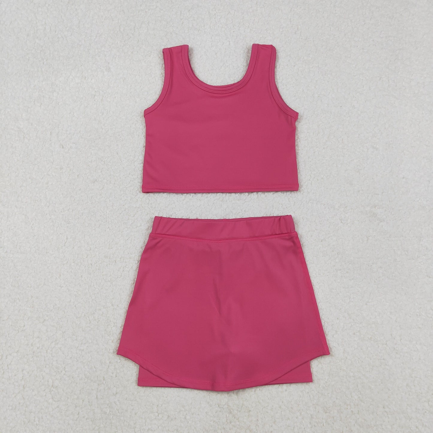 GSD2657 yoga pink sleeveless skirt skorts girls set
