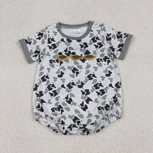 SR3571 Hunting Mallard Duck Camo Short Sleeve Boys Romper
