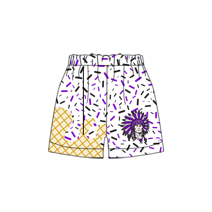 Custom Moq 3 football team purple boys shorts