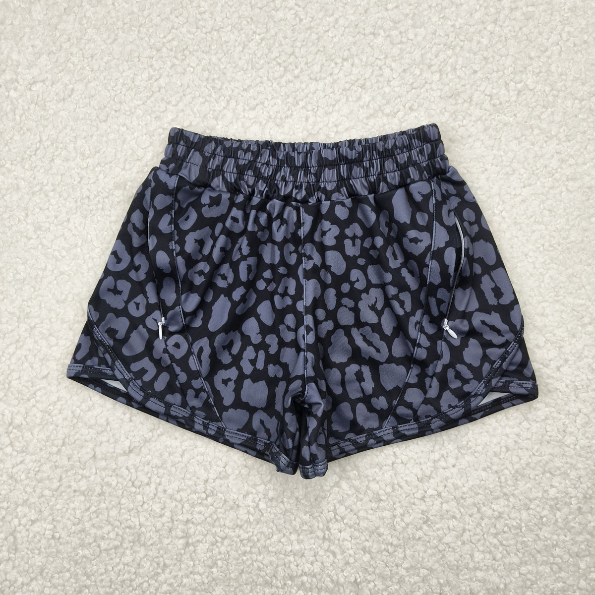 SS0467 yoga dark grey leopard girls shorts