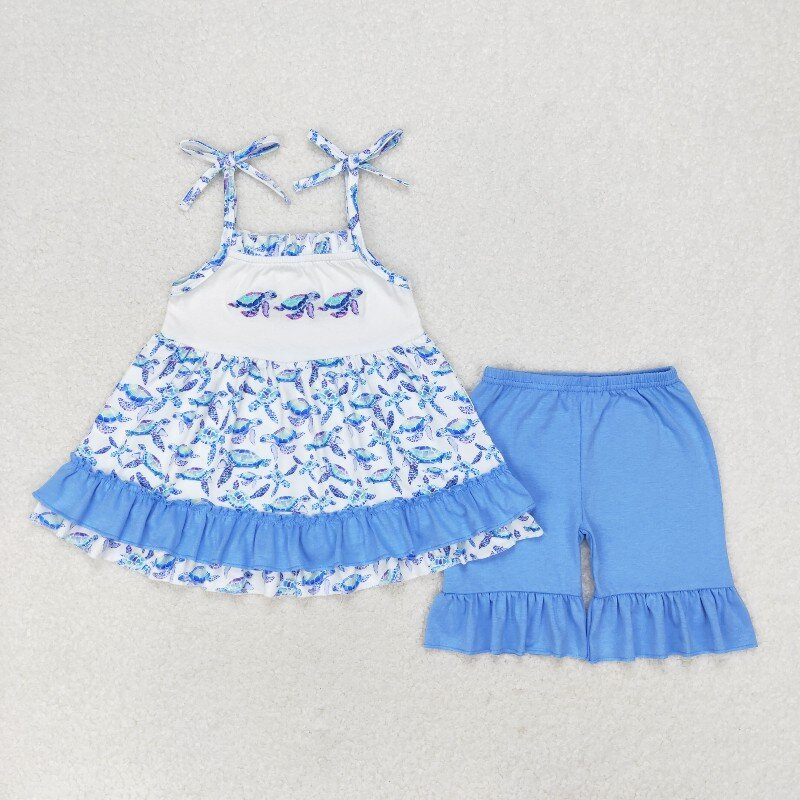 embroidery sea turtle sibling clothes RTS