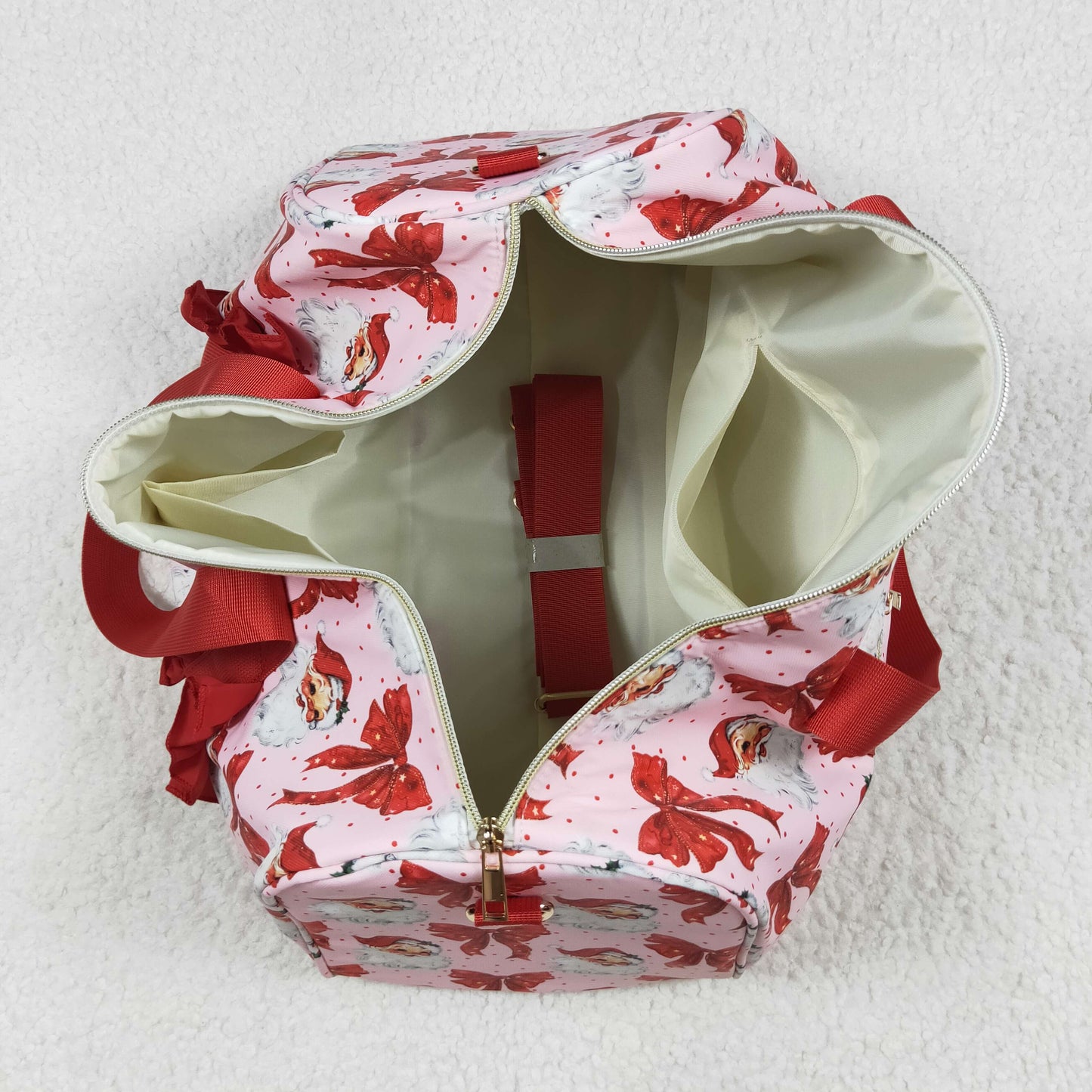 BA0306 Christmas Santa red bows bag