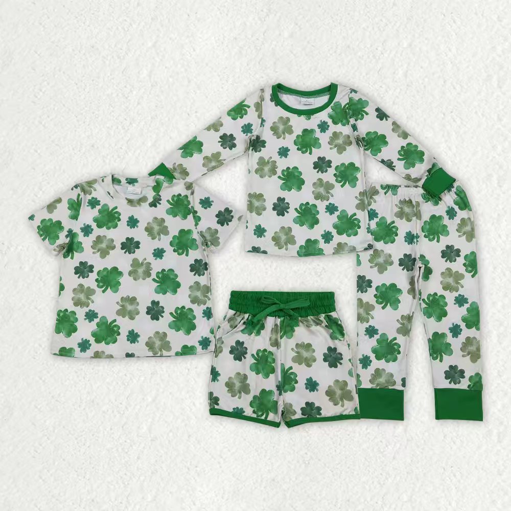 St Patrick Clover Green Pajamas RTS Sibling Clothes