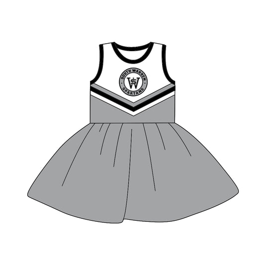 8.2 custom Team 07 grey sleeveless cheerleader dress