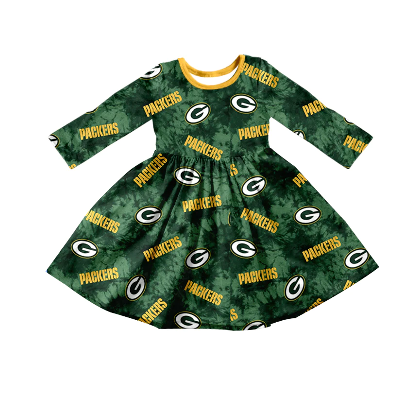 custom S 9.12 Team green long sleeve girls dress