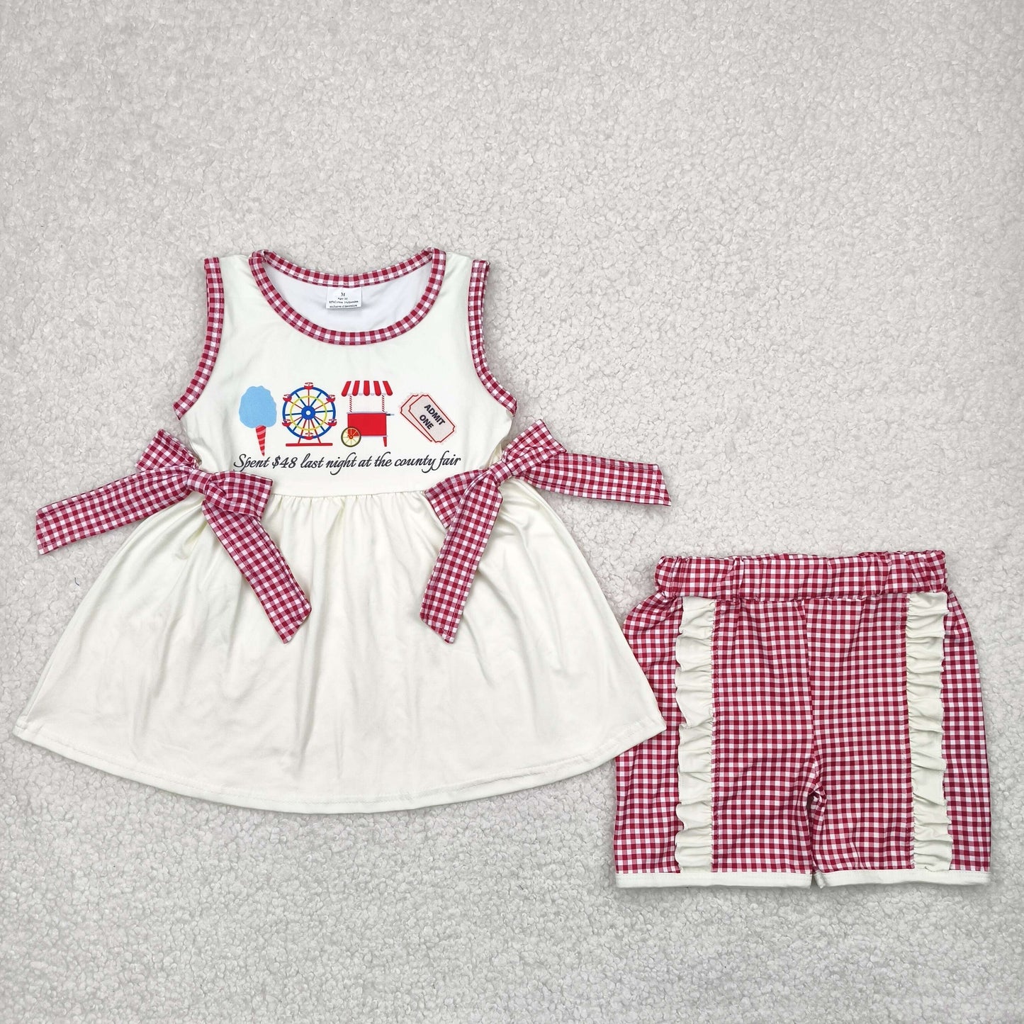 GSSO2518 spent $48 last night at the country fair sleeveless red checkered girls set