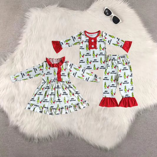 Christmas green face sibling clothes RTS