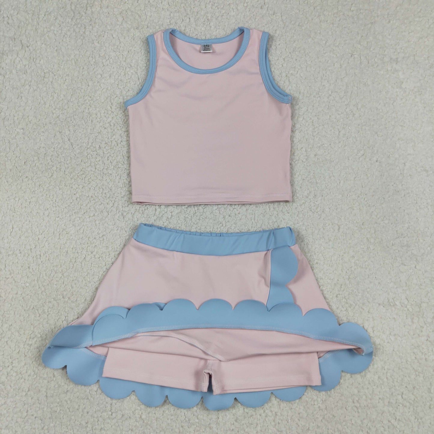 GSD4010 Yoga Pink Sleeveless Skorts Girls Set