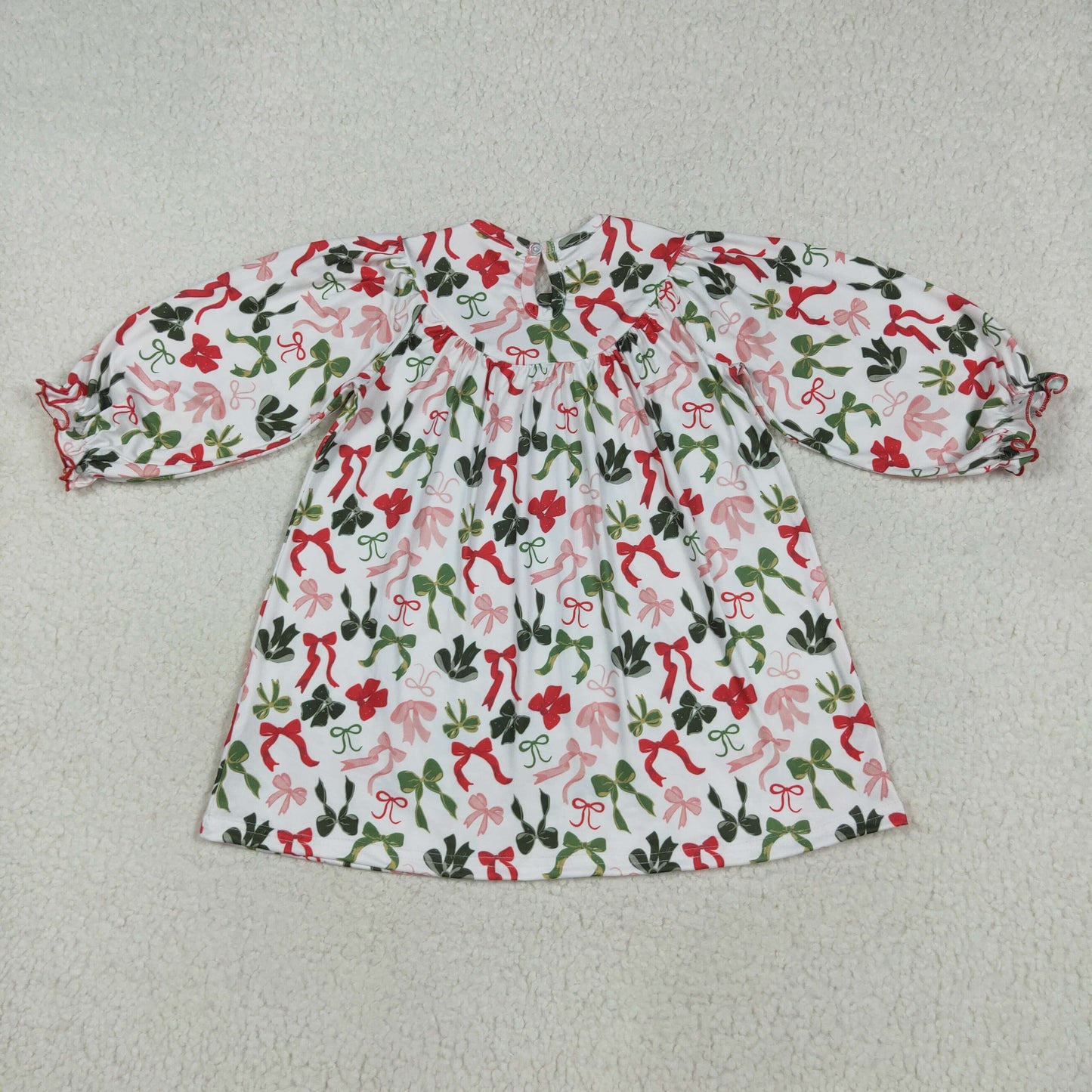 Smocked embroidery Merry Christmas bows RTS Sibling Clothes