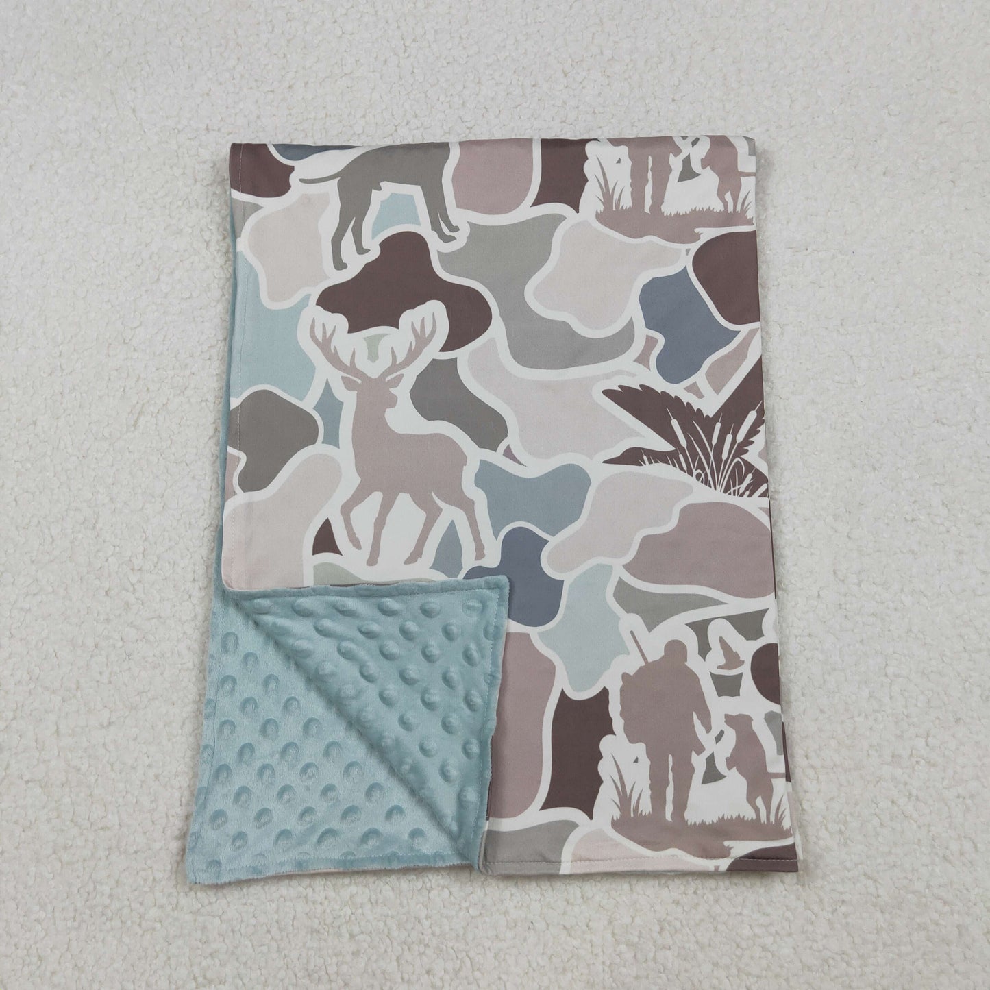 BL0212 hunting mallard duck deer dog camo baby blanket