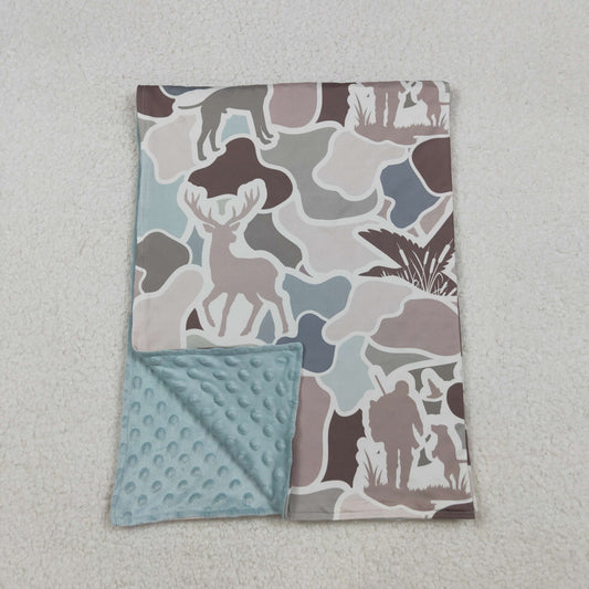 BL0212 hunting mallard duck deer dog camo baby blanket