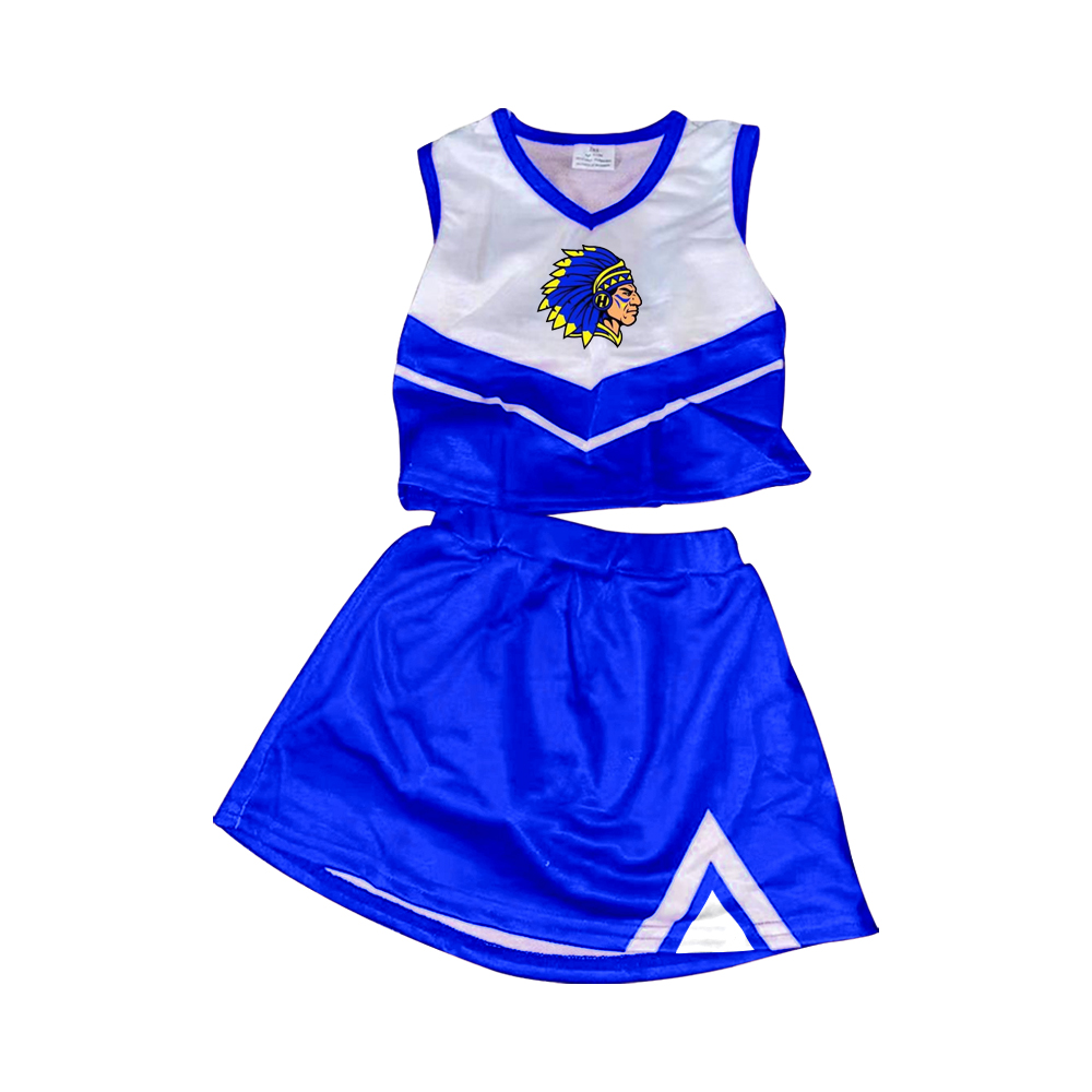 custom S 8.15 Royal blue sleeveless skirt girls set