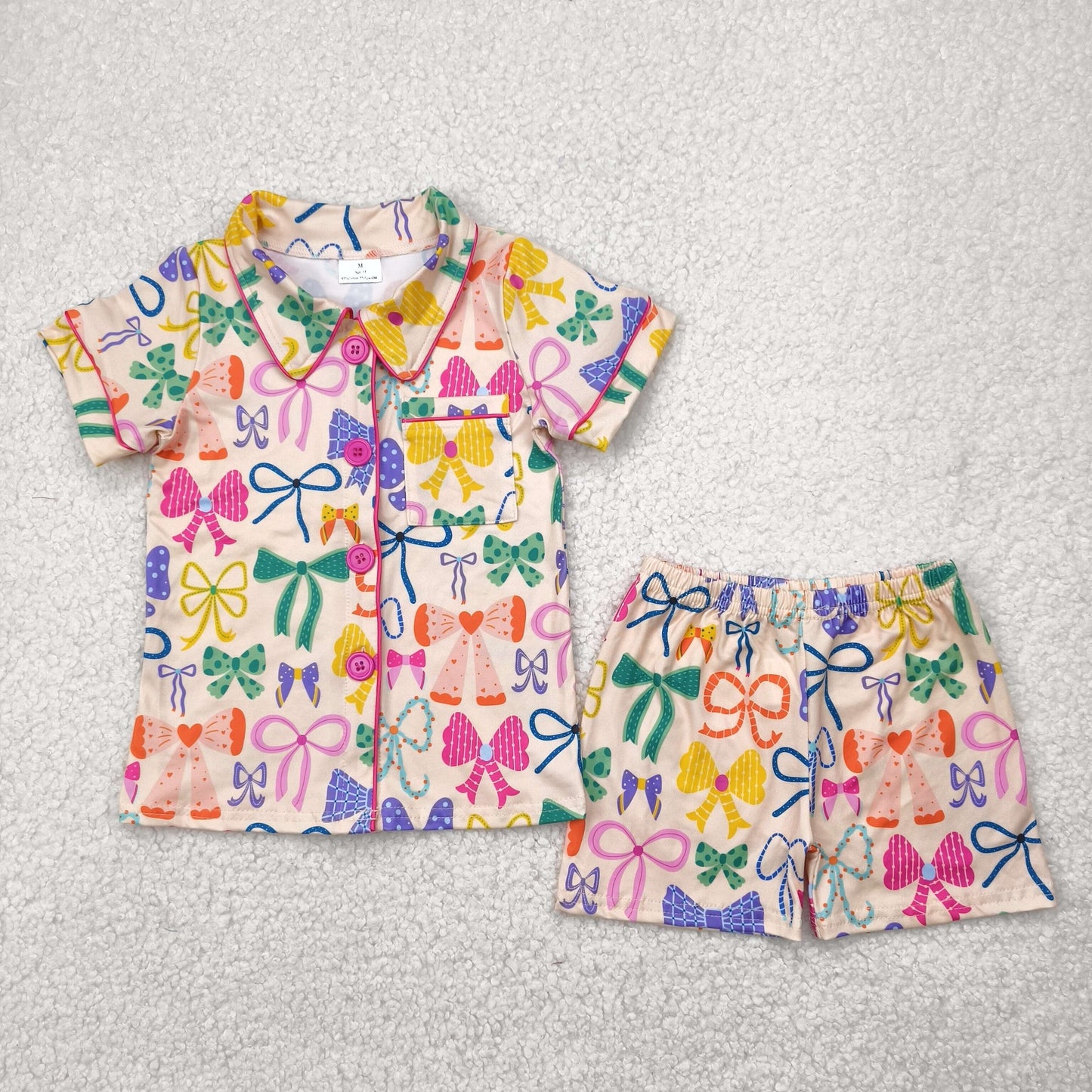 GSSO2487 Western cowgirl atta girl star cow print short sleeve shorts girls pajamas