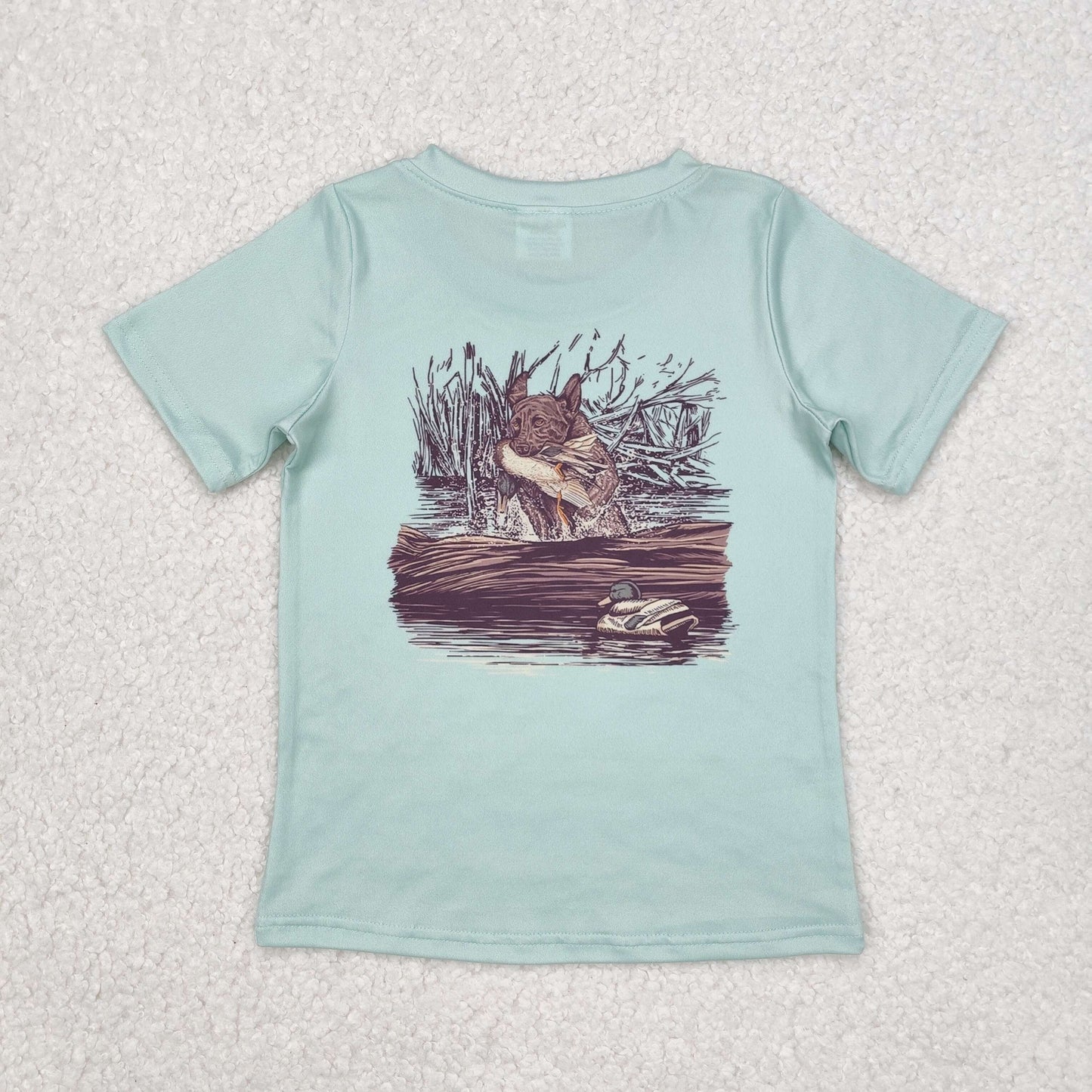 BT1081 hunting season mallard duck green short sleeve boys top