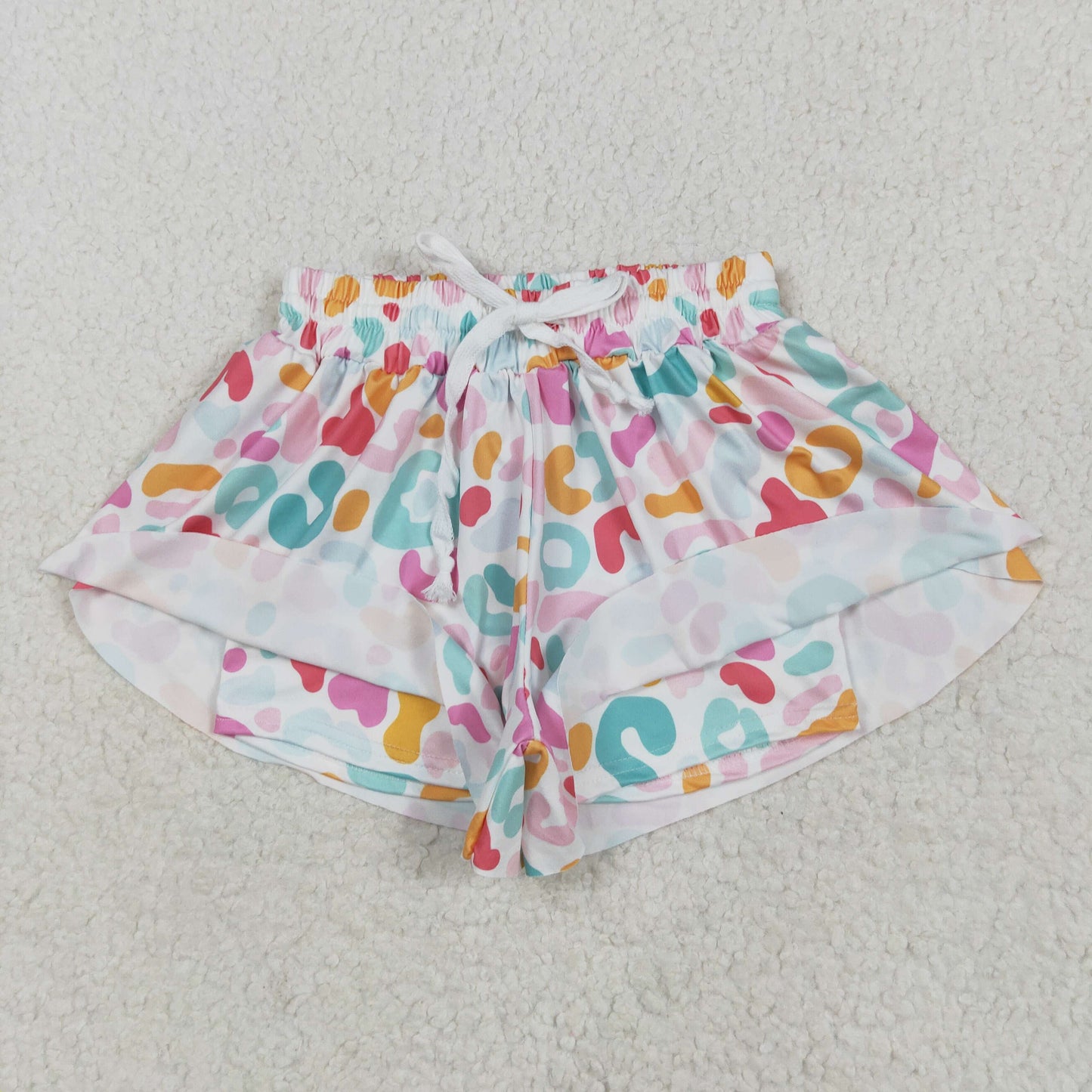 SS0592 yellow blue pink leopard girls shorts