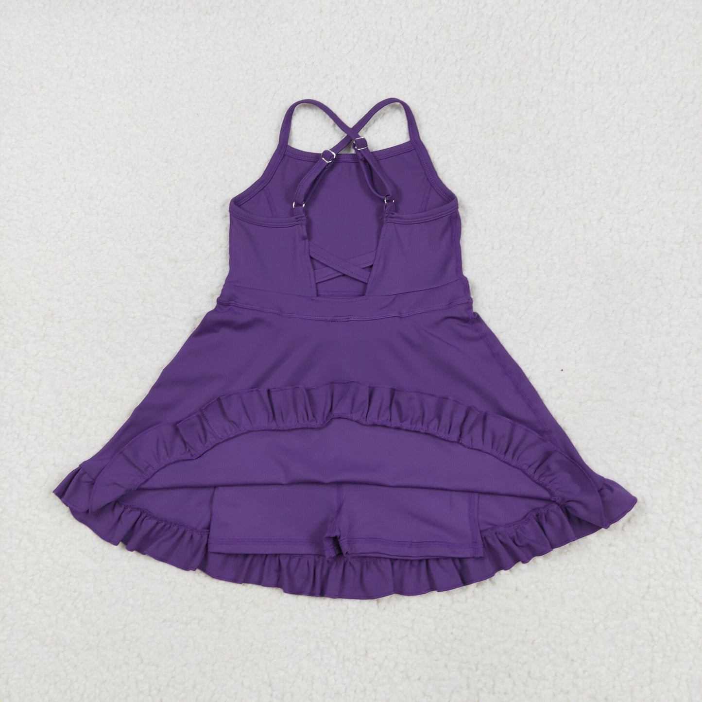 new arrival solid color yoga girls skorts dress RTS Sibling Clothes
