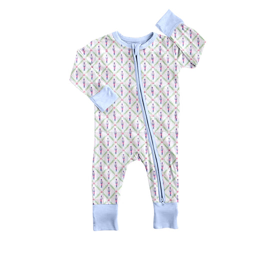 custom Christmas dance girl blue long sleeve zipper boys romper