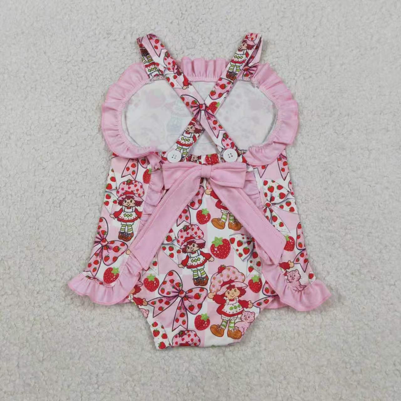 Strawberry Girl Pink Girls Set/Romper Sibling Clothes RTS