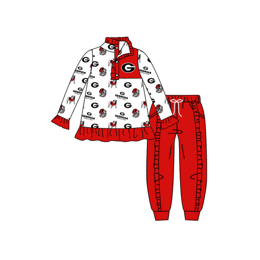 Custom S 10.9 Team long sleeve pullover red pants girls set