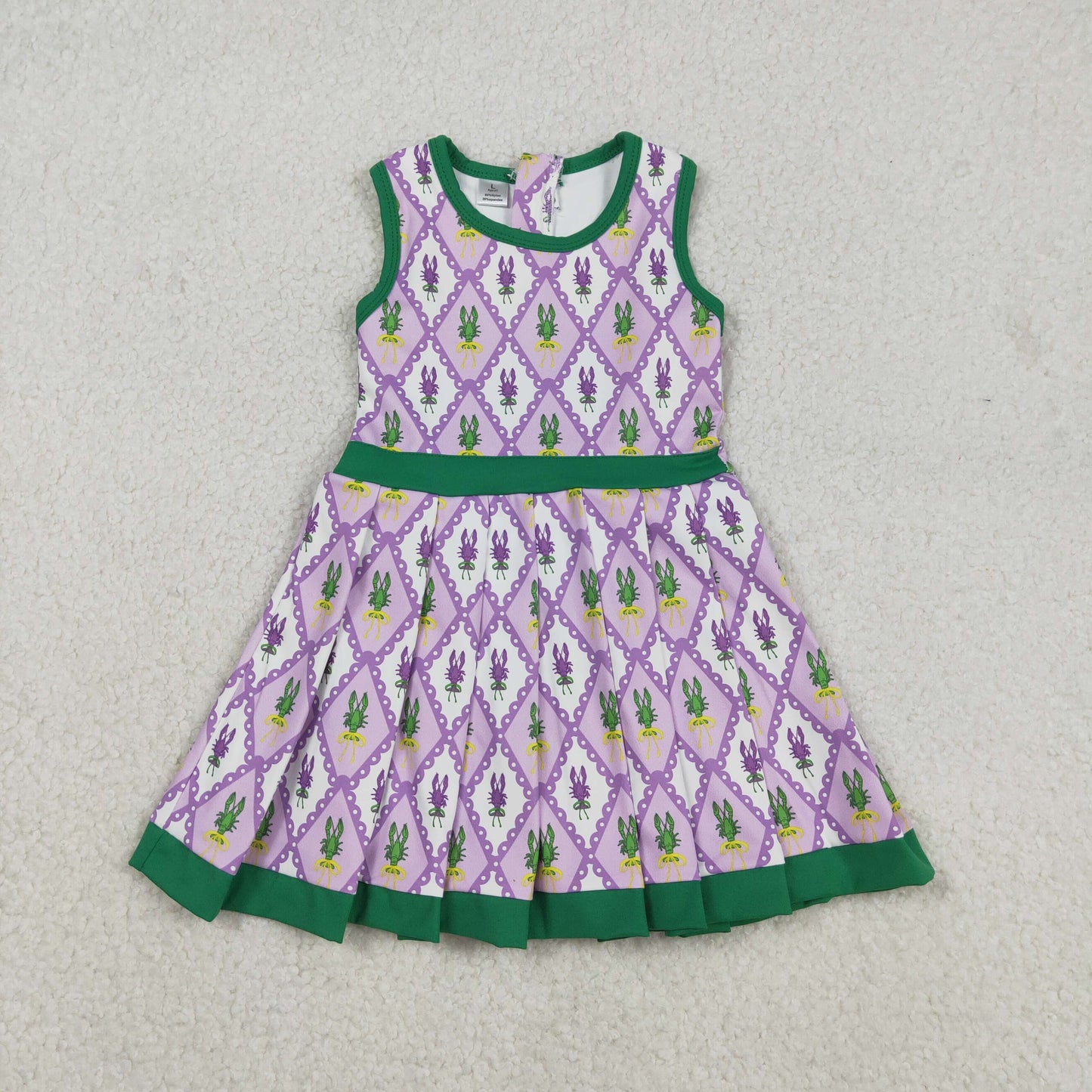 GSD2868 yoga Mardi Gras crayfish purple sleeveelss skorts girls dress