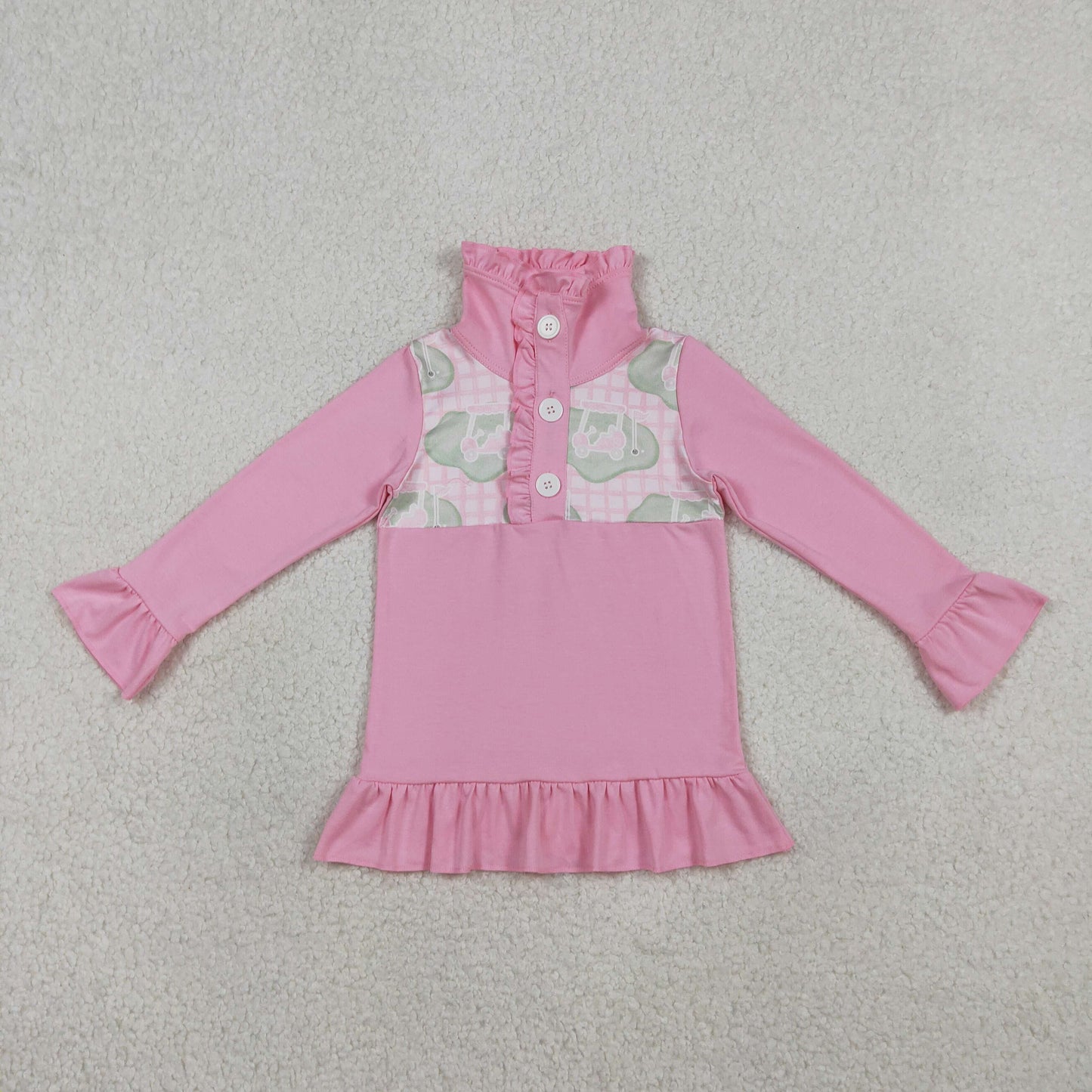 GT1402 Pink Golf Long Sleeve Girls Top