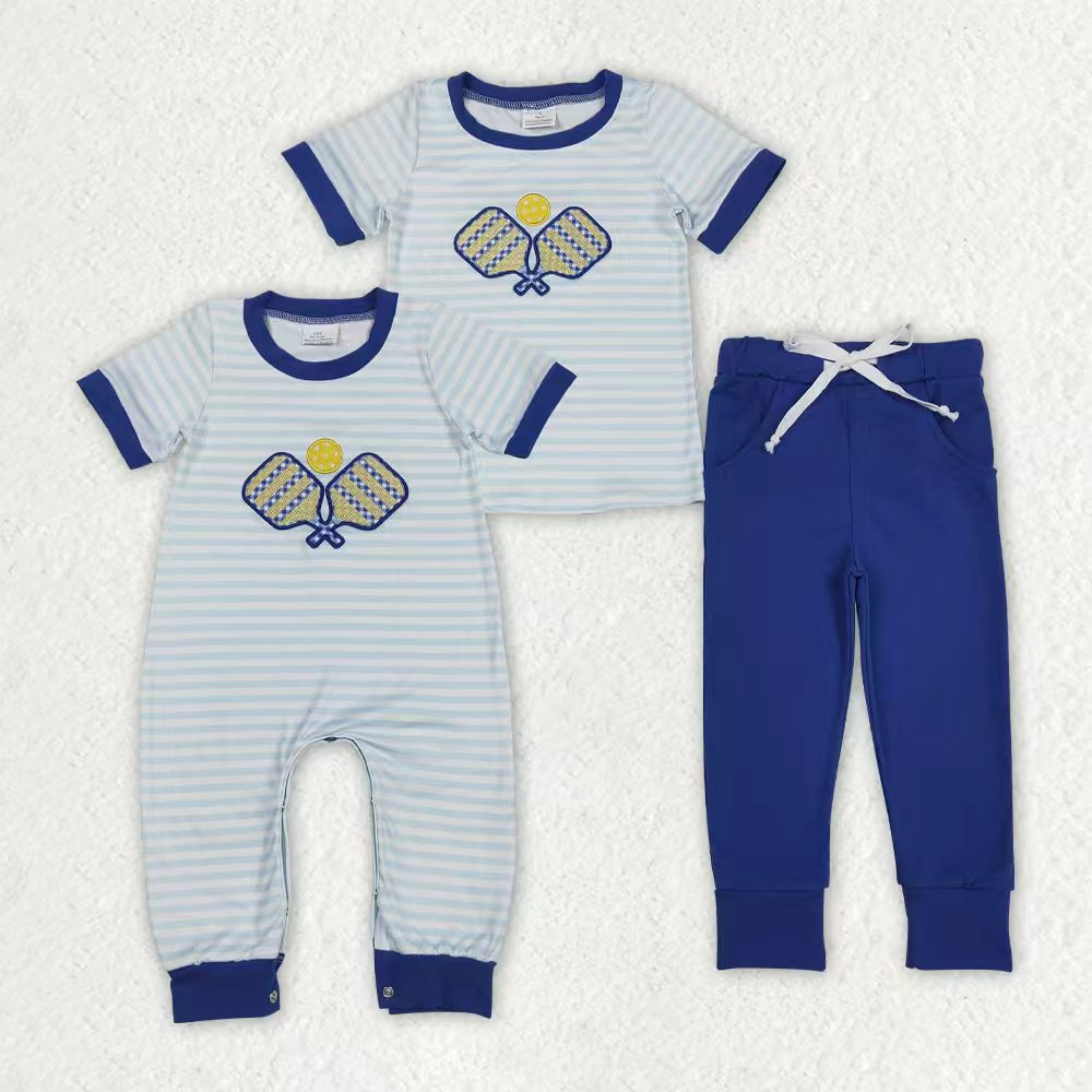 Pickleball Blue Romper/Set RTS Sibling Clothes