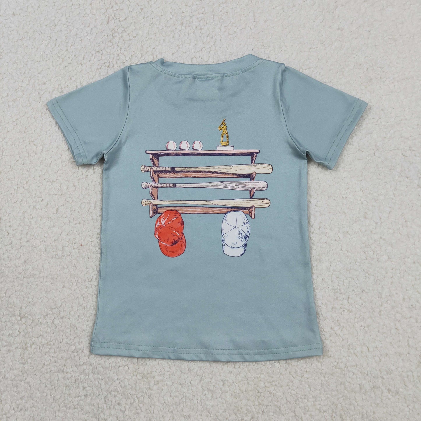 BT1762 Dog Baseball Green Short Sleeve Boys Top