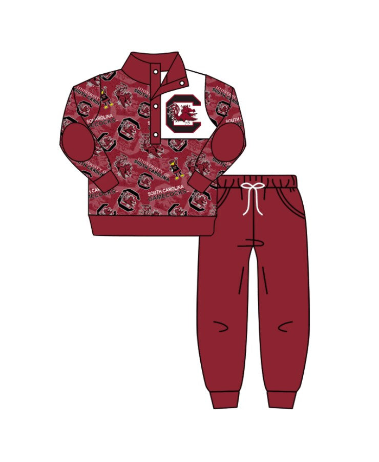 custom S 8.15 Red long sleeve pants boys set