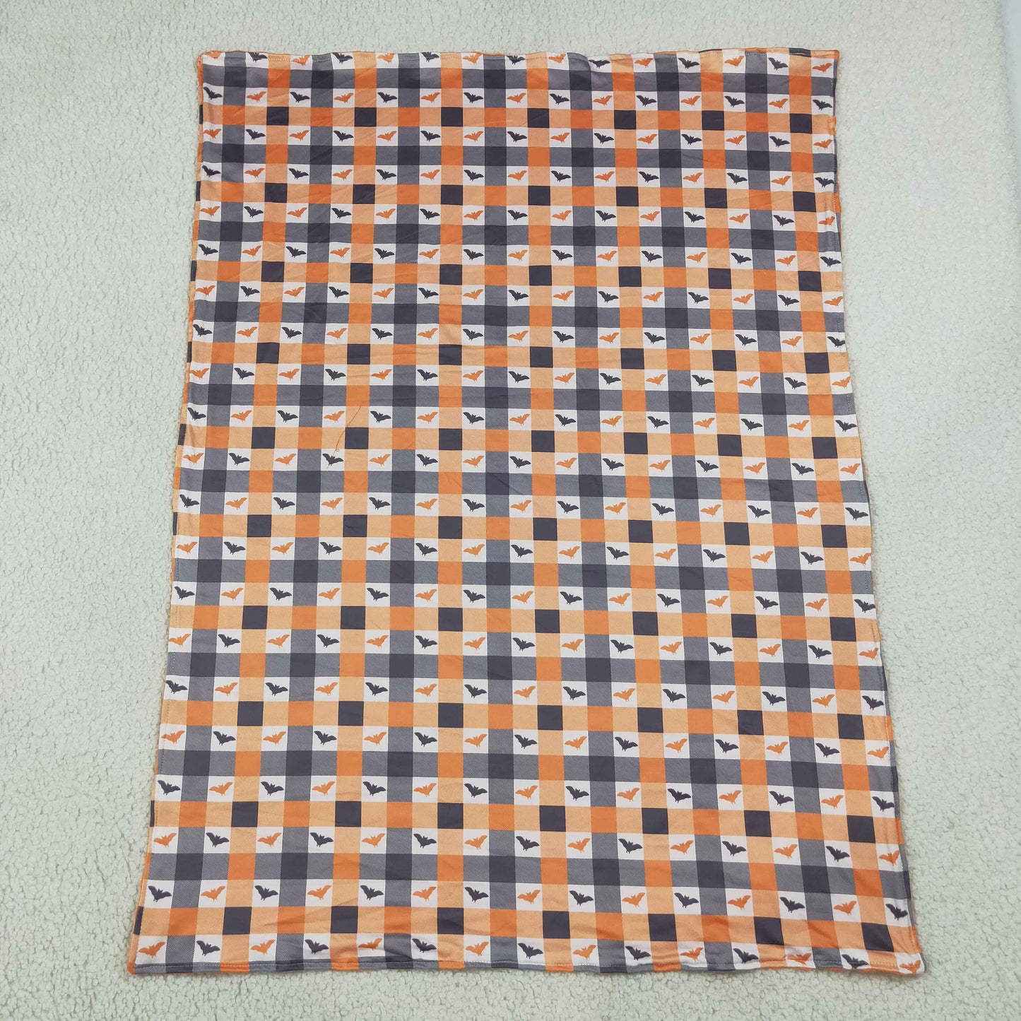 BL0264 Halloween Bat Checkered Baby Blanket