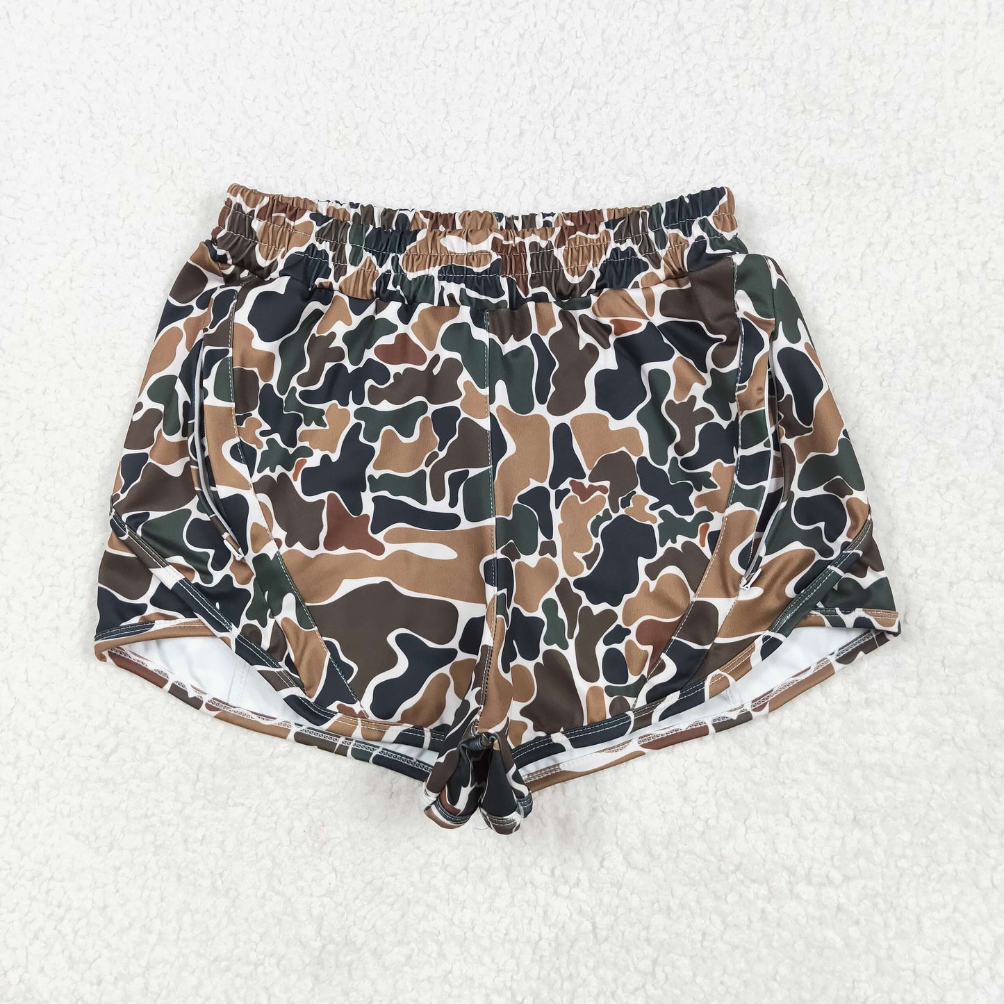 SS0469 yoga brown camo adult shorts